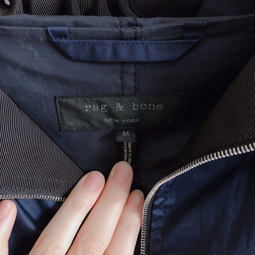 Rag & Bone Navy Raincoat Sz M - Picture 5 of 6